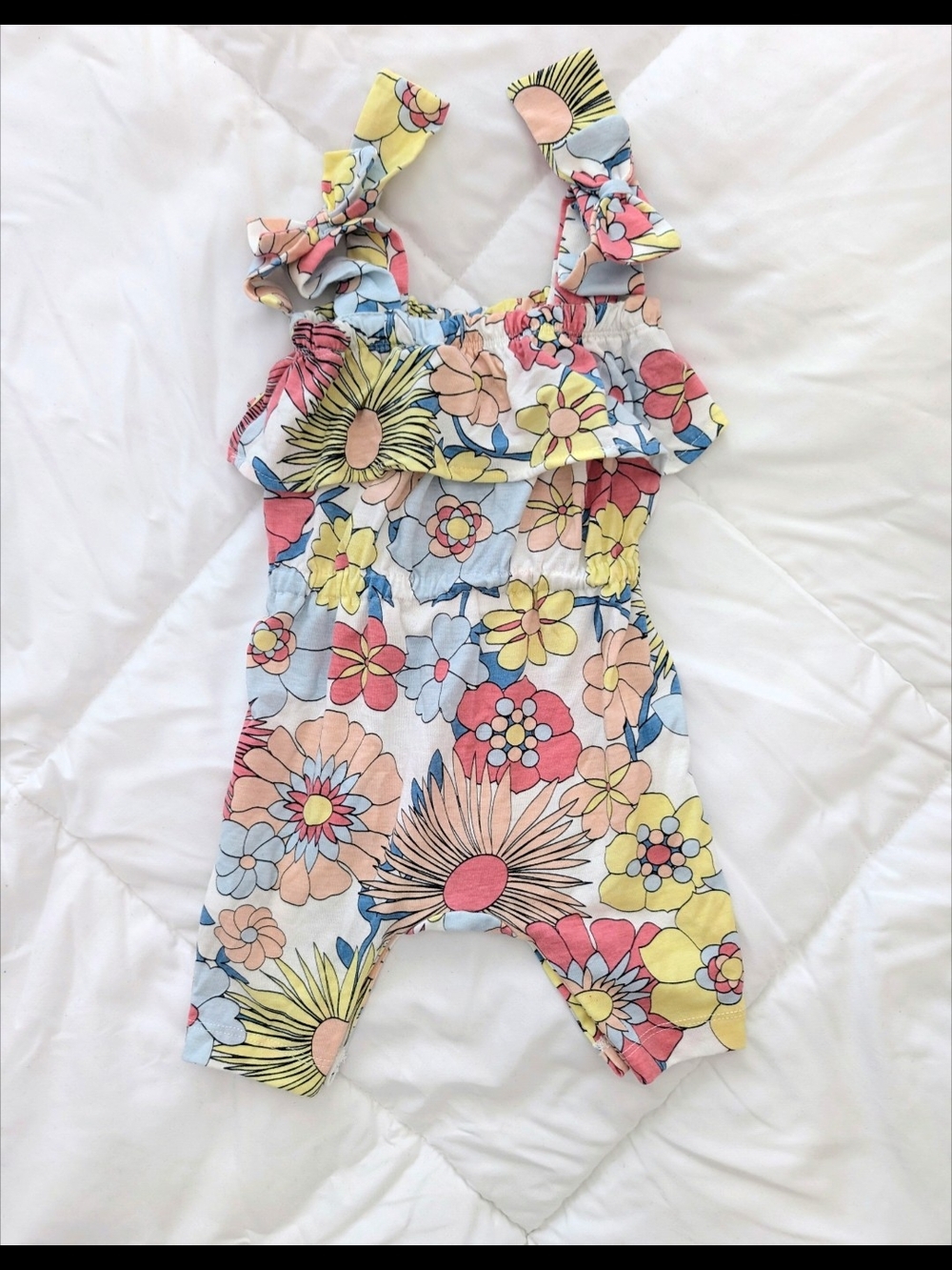 Floral Ruffle Baby Romper - Multi Color - Picture 7 of 13